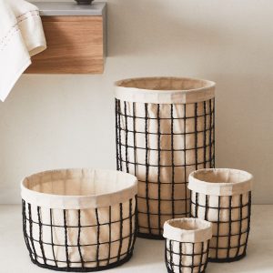 Black wicker basket
